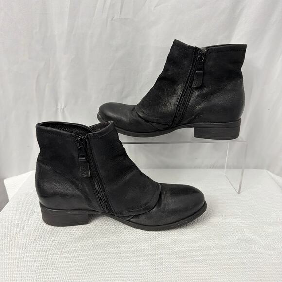 Miz Mooz Black Ankle Booties with Button Accents - Picture 11 of 12